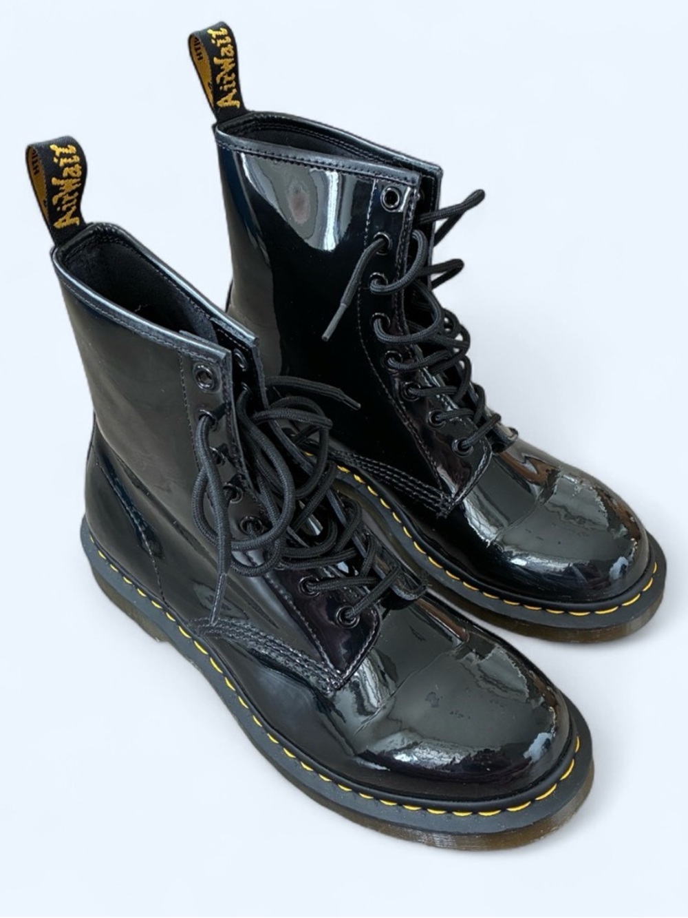 Doc Martens Patent Leather lace up boots 
New in box Punk utility streetwear